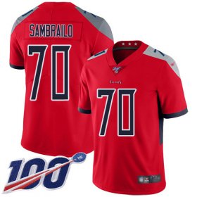 Wholesale Cheap Nike Titans #70 Ty Sambrailo Red Men\'s Stitched NFL Limited Inverted Legend 100th Season Jersey