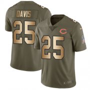 Wholesale Cheap Nike Bears #25 Mike Davis Olive/Gold Men's Stitched NFL Limited 2017 Salute To Service Jersey