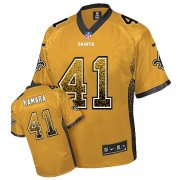Wholesale Cheap Nike Saints #41 Alvin Kamara Gold Men's Stitched NFL Elite Drift Fashion Jersey