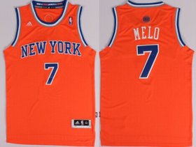 Wholesale Cheap New York Knicks #7 Melo Nickname Orange Swingman Jersey