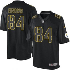 Wholesale Cheap Nike Steelers #84 Antonio Brown Black Men\'s Stitched NFL Impact Limited Jersey