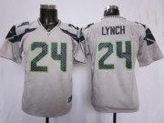 Wholesale Cheap Nike Seahawks #24 Marshawn Lynch Grey Alternate Youth Stitched NFL Elite Jersey
