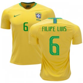 Wholesale Cheap Brazil #6 Filipe Luis Home Soccer Country Jersey