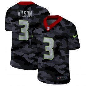 Cheap Seattle Seahawks #3 Russell Wilson Men\'s Nike 2020 Black CAMO Vapor Untouchable Limited Stitched NFL Jersey