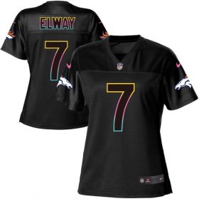 Wholesale Cheap Nike Broncos #7 John Elway Black Women\'s NFL Fashion Game Jersey
