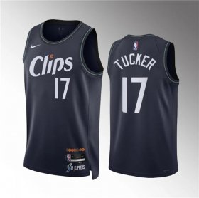 Men\'s Los Angeles Clippers #17 P.j. Tucker Navy 2023-24 City Edition Stitched Jersey