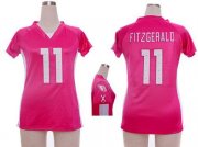 Wholesale Cheap Nike Cardinals #11 Larry Fitzgerald Pink Draft Him Name & Number Top Women's Stitched NFL Elite Jersey
