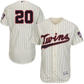 Wholesale Cheap Twins #20 Eddie Rosario Cream Strip Flexbase Authentic Collection Stitched MLB Jersey