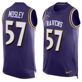 Wholesale Cheap Nike Ravens #57 C.J. Mosley Purple Team Color Men\'s Stitched NFL Limited Tank Top Jersey
