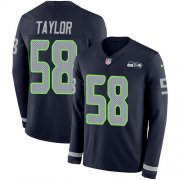 Wholesale Cheap Nike Seahawks #58 Darrell Taylor Steel Blue Team Color Men's Stitched NFL Limited Therma Long Sleeve Jersey