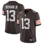 Wholesale Cheap Cleveland Browns #13 Odell Beckham Jr. Men's Nike Brown 2020 Vapor Limited Jersey