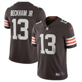 Wholesale Cheap Cleveland Browns #13 Odell Beckham Jr. Men\'s Nike Brown 2020 Vapor Limited Jersey