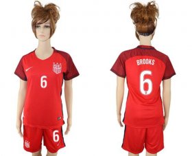 Wholesale Cheap Women\'s USA #6 Brooks Away Soccer Country Jersey