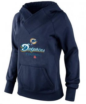 Wholesale Cheap Women\'s Miami Dolphins Big & Tall Critical Victory Pullover Hoodie Navy Blue