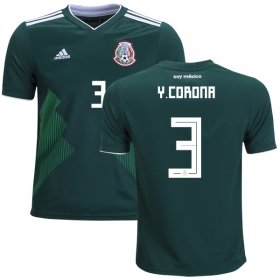 Wholesale Cheap Mexico #3 Y.Corona Home Kid Soccer Country Jersey