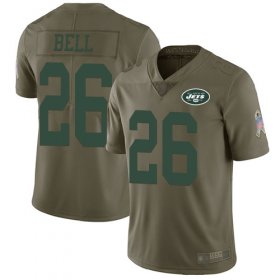 Wholesale Cheap Nike Jets #26 Le\'Veon Bell Olive Youth Stitched NFL Limited 2017 Salute to Service Jersey