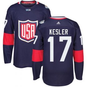 Wholesale Cheap Team USA #17 Ryan Kesler Navy Blue 2016 World Cup Stitched NHL Jersey
