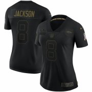 Cheap Baltimore Ravens #8 Lamar Jackson Nike Women's 2020 Salute To Service Limited Jersey Black