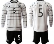 Wholesale Cheap Men 2021 European Cup Germany home white Long sleeve 5 Soccer Jersey