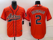 Wholesale Cheap Men's Houston Astros #2 Alex Bregman Orange With Patch Cool Base Stitched Baseball Jersey