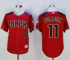 Wholesale Cheap Diamondbacks #11 A. J. Pollock Red/Brick New Cool Base Stitched MLB Jersey