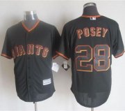 Wholesale Cheap Giants #28 Buster Posey Black New Cool Base Stitched MLB Jersey