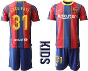 Wholesale Cheap Youth 2020-2021 club Barcelona home 31 red Soccer Jerseys