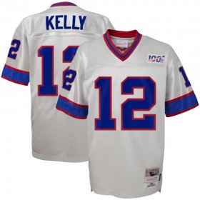 Wholesale Cheap Youth Buffalo Bills #12 Jim Kelly Mitchell & Ness Platinum NFL 100 Retired Player Legacy Jersey