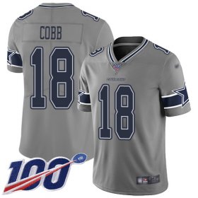 Wholesale Cheap Nike Cowboys #18 Randall Cobb Gray Men\'s Stitched NFL Limited Inverted Legend 100th Season Jersey