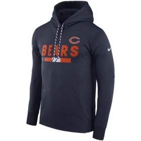 Wholesale Cheap Men\'s Chicago Bears Nike Navy Sideline ThermaFit Performance PO Hoodie
