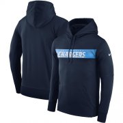 Wholesale Cheap Men's Los Angeles Chargers Nike Navy Sideline Team Performance Pullover Hoodie