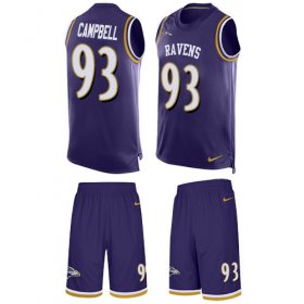 Wholesale Cheap Nike Ravens #93 Calais Campbell Purple Team Color Men\'s Stitched NFL Limited Tank Top Suit Jersey