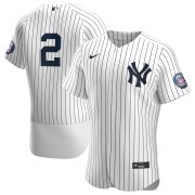 Wholesale Cheap New York Yankees #2 Derek Jeter Men's Nike White Navy 2020 Hall of Fame Induction Patch Authentic MLB Jersey