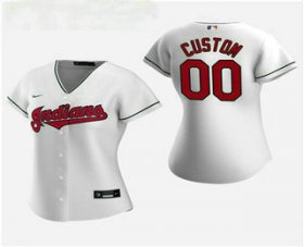 Wholesale Cheap Women\'s Custom Cleveland Indians 2020 White Home Nike Jersey
