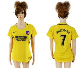 Wholesale Cheap Women\'s Atletico Madrid #7 Griezmann Away Soccer Club Jersey