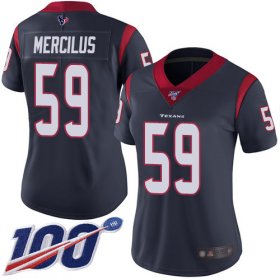 Wholesale Cheap Nike Texans #59 Whitney Mercilus Navy Blue Team Color Women\'s Stitched NFL 100th Season Vapor Limited Jersey