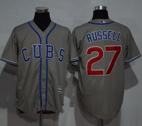 Wholesale Cheap Cubs #27 Addison Russell Grey New Cool Base Alternate Road Stitched MLB Jersey