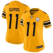 Wholesale Cheap Nike Steelers #11 Chase Claypool Gold Women's Stitched NFL Limited Inverted Legend Jersey