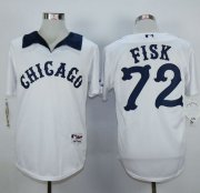 Wholesale Cheap White Sox #72 Carlton Fisk White 1976 Turn Back The Clock Stitched MLB Jersey