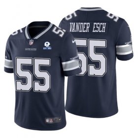 Wholesale Cheap Men\'s Dallas Cowboys #55 Leighton Vander Esch 60th Anniversary Navy Vapor Untouchable Stitched NFL Nike Limited Jersey