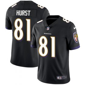 Wholesale Cheap Nike Ravens #81 Hayden Hurst Black Alternate Men\'s Stitched NFL Vapor Untouchable Limited Jersey
