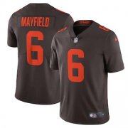 Wholesale Cheap Cleveland Browns #6 Baker Mayfield Men's Nike Brown Alternate 2020 Vapor Limited Jersey
