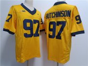 Cheap Men's Michigan Wolverines #97 Aidan Hutchinson Yellow Stitched Jersey
