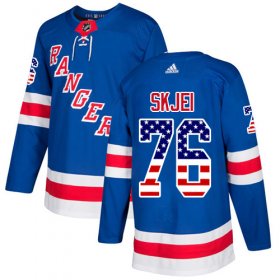 Wholesale Cheap Adidas Rangers #76 Brady Skjei Royal Blue Home Authentic USA Flag Stitched NHL Jersey