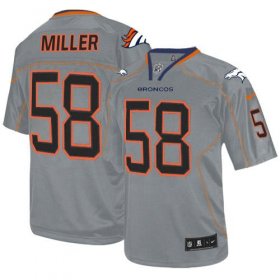 Wholesale Cheap Nike Broncos #58 Von Miller Lights Out Grey Men\'s Stitched NFL Elite Jersey