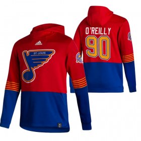 Wholesale Cheap St. Louis Blues #90 Ryan O\'Reilly Adidas Reverse Retro Pullover Hoodie Red