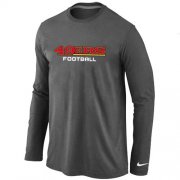 Wholesale Cheap Nike San Francisco 49ers Authentic Font Long Sleeve T-Shirt Dark Grey