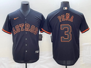 Cheap Men's Houston Astros #3 Jeremy Pena Lights Out Black Fashion Stitched MLB Cool Base Nike Jersey