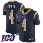 Wholesale Cheap Nike Rams #4 Greg Zuerlein Navy Blue Team Color Men's Stitched NFL 100th Season Vapor Limited Jersey