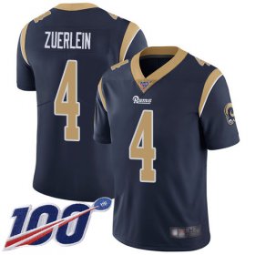 Wholesale Cheap Nike Rams #4 Greg Zuerlein Navy Blue Team Color Men\'s Stitched NFL 100th Season Vapor Limited Jersey